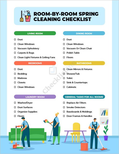 Room-by-Room Spring Cleaning Checklist