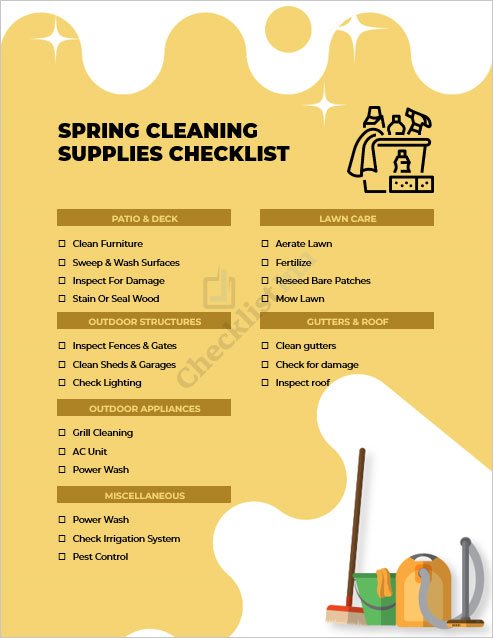 Spring Cleaning Supplies Checklist