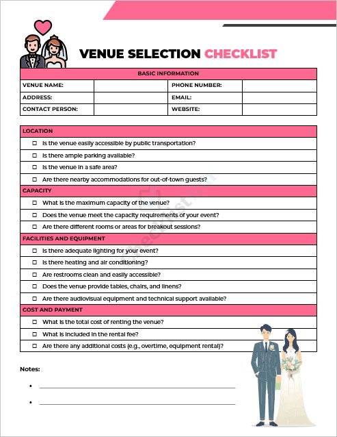 Venue Selection Checklist