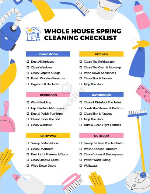 Whole House Spring Cleaning Checklist