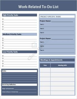 Work-Related To-Do List Template