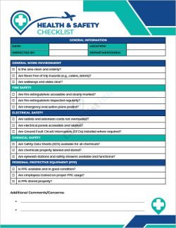 Health and Safety Checklist