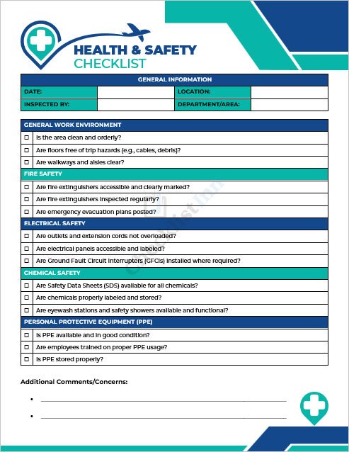 Health and Safety Checklist