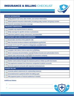 Insurance and Billing Checklist