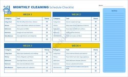 Monthly Cleaning Schedule Checklist