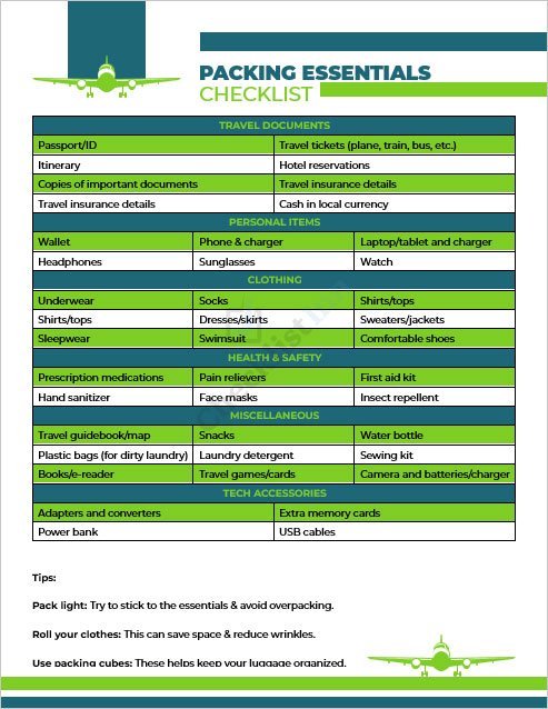 Packing Essentials Checklist