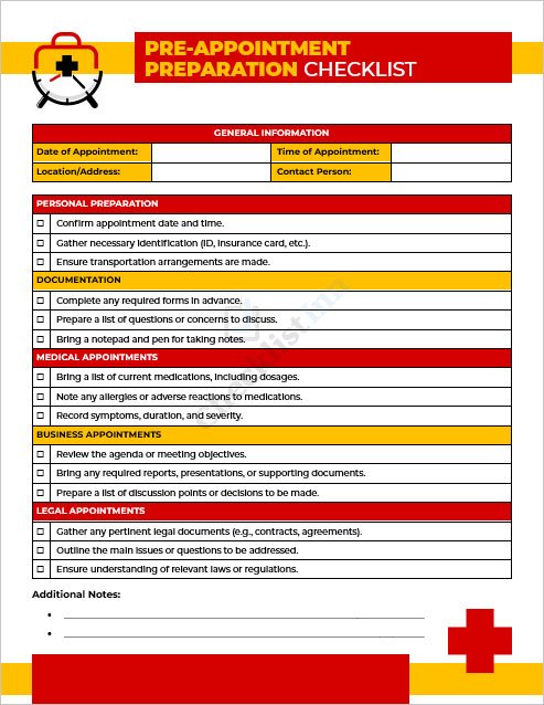 Pre-Appointment Preparation Checklist