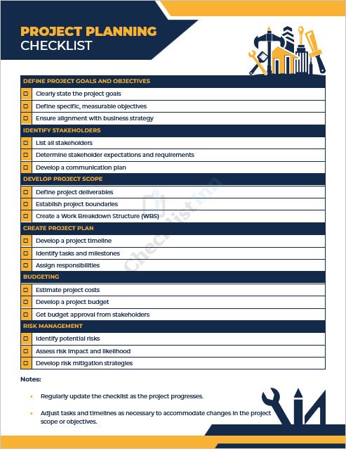 Project Planning Checklist