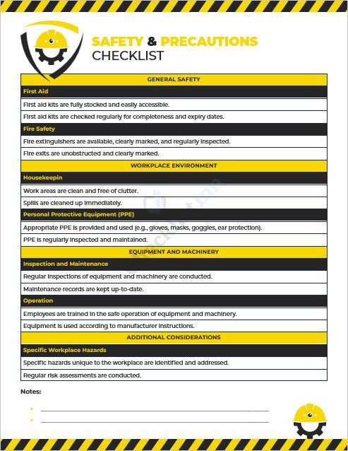 Safety and Precautions Checklist