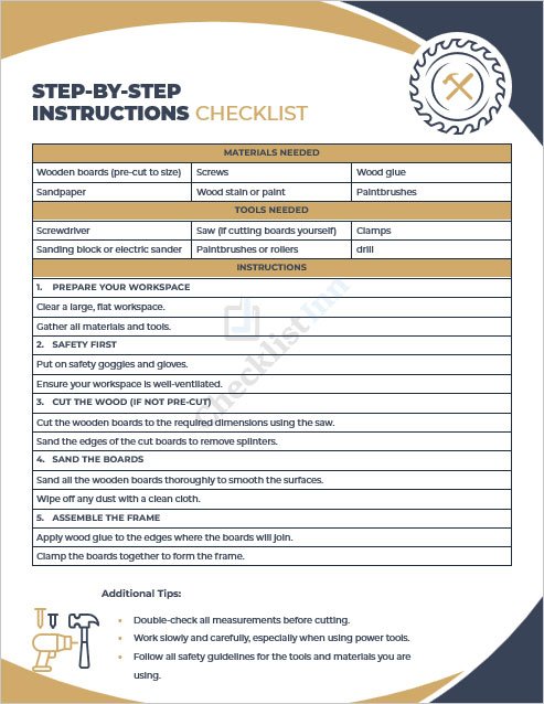 Step-by-Step Instructions Checklist