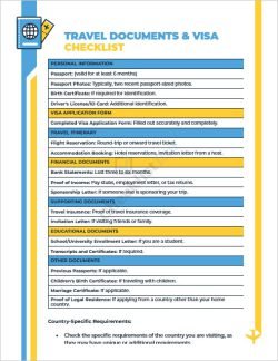 Travel Documents and Visa Checklist