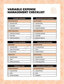 Variable Expense Management Checklist