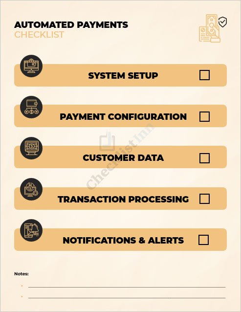 Automated Payments Checklist Template