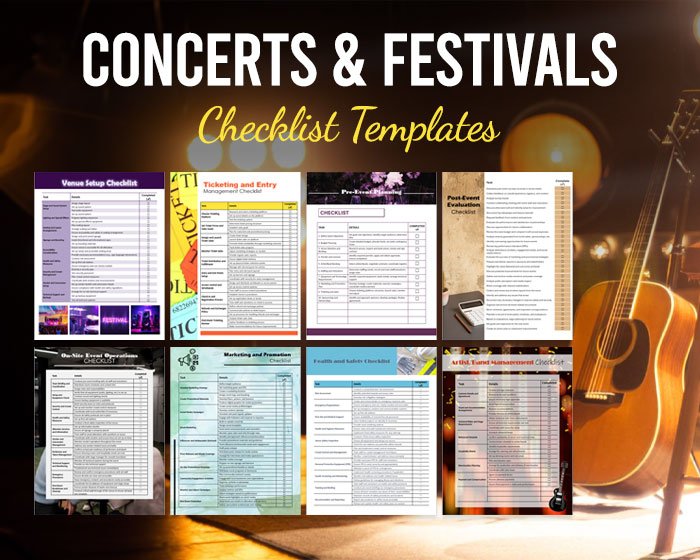 Concerts and Festivals Checklist Templates for MS Word