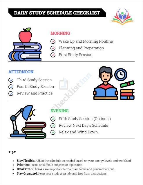daily-study-schedule-checklist-template