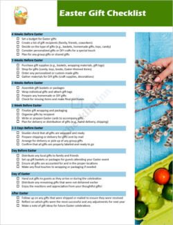 Easter Gift Checklist Template