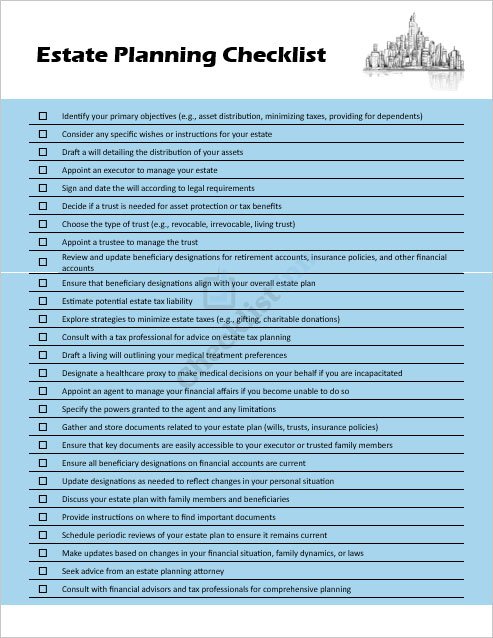Estate Planning Checklist Template