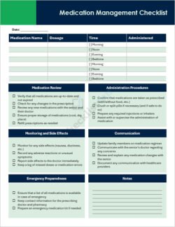 Medication Management Checklist Template