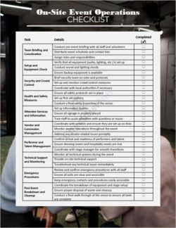On-Site Event Operations Checklist Template