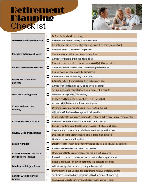 Retirement Planning Checklist Template