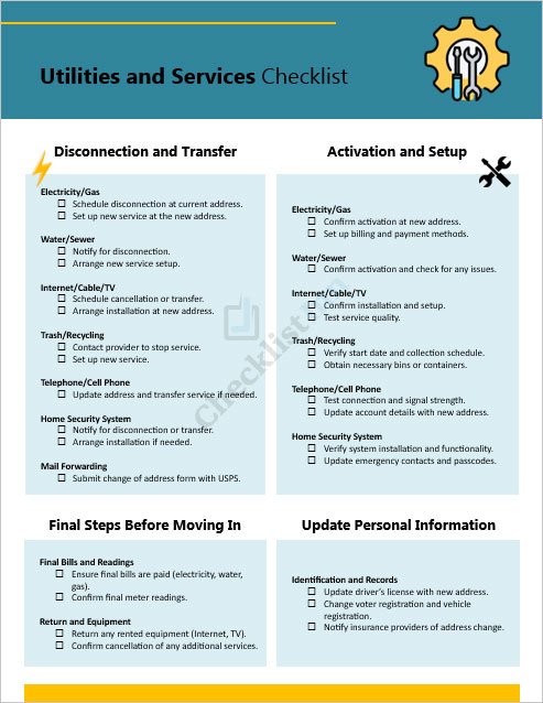 utilities-and-services-checklist-template