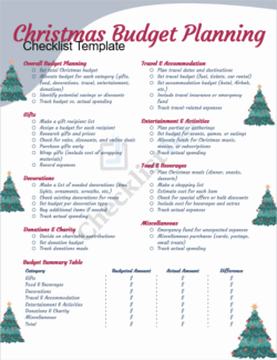 Professional cover page of the Christmas Event Timeline Checklist Template featuring a festive design and event planning theme.