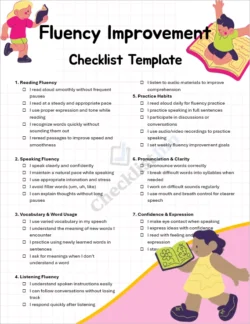 Fluency Improvement Checklist cover page