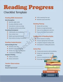 Reading Progress Checklist template cover page