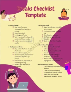 Breaks Checklist template cover page