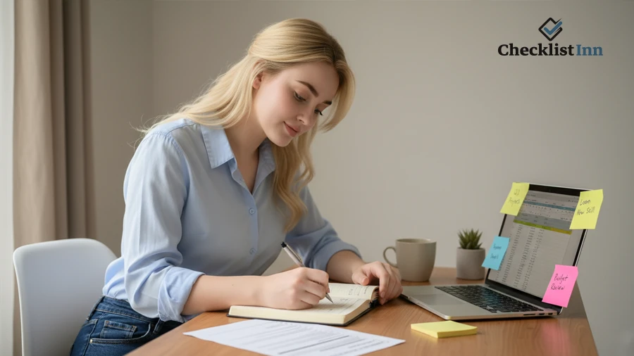 Student setting academic goals using planning and tracking templates