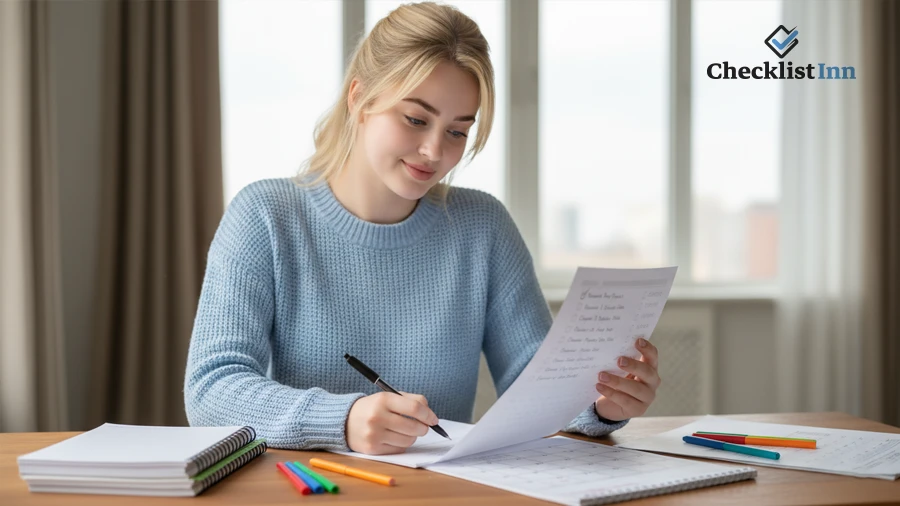 Student tracking academic progress using checklists and planners