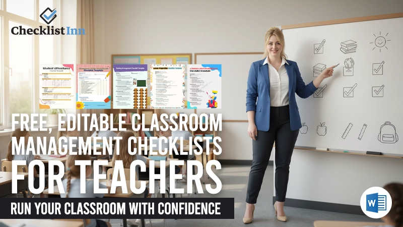 Teacher using classroom management checklists to organize daily classroom routines