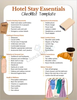 Hotel Stay Essentials Checklist Cover Page
