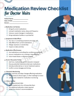 Medication review checklist for doctor visits cover page