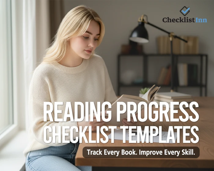 Student tracking reading progress using a printable reading checklist
