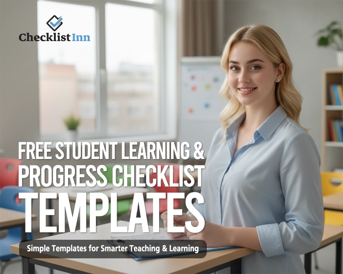 Editable student learning and progress checklist templates for teachers and parents