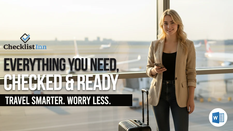 Confident traveler using a travel checklist to plan a stress-free adventure
