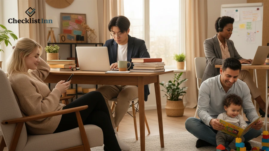 diverse people benefiting from daily self care checklists