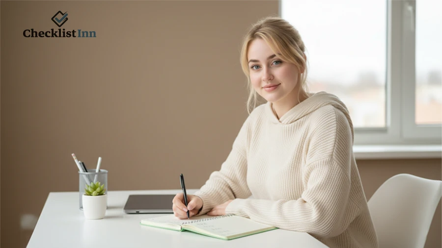 Student staying focused while planning assignments and study schedule