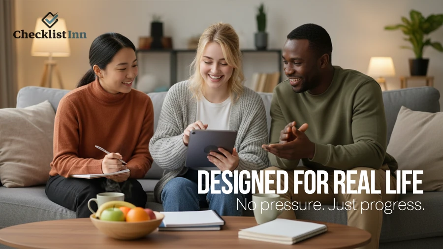 people using self care checklist templates together